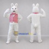 Custom White and Pink Easter Bunny Mascot Costume Adult Full Body Suit for Easter Events Custom White and Pink Easter Bunny Mascot Costume Adult Full Body Suit for Easter Events