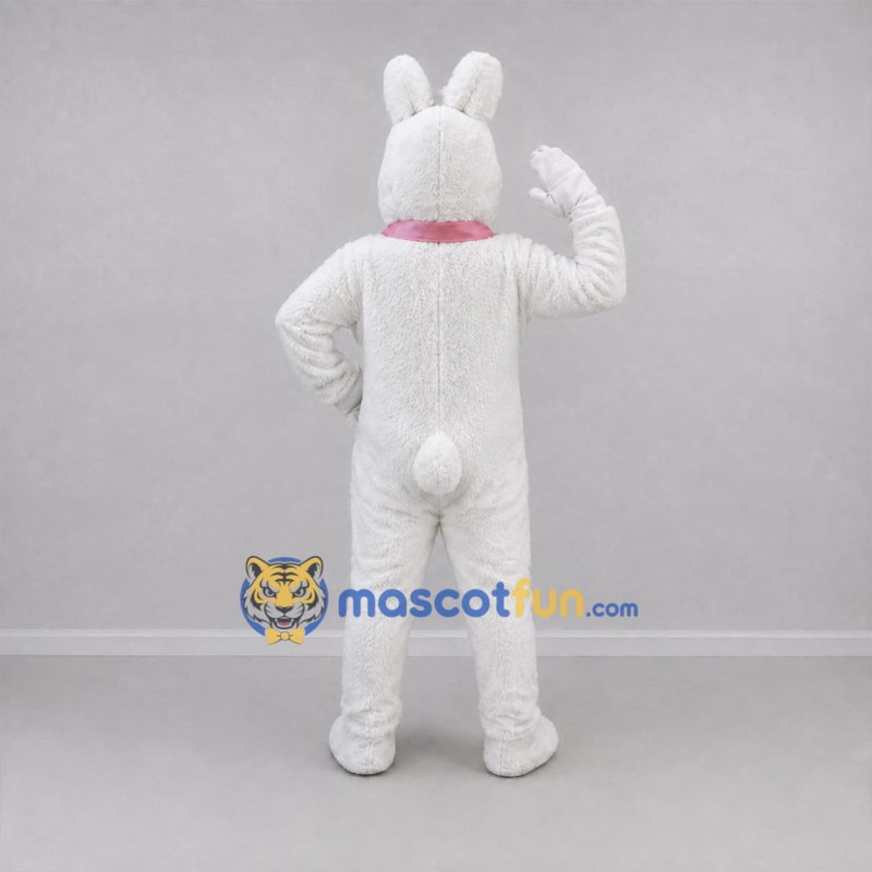 Custom White and Pink Easter Bunny Mascot Costume Adult Full Body Suit for Easter Events Custom White and Pink Easter Bunny Mascot Costume Adult Full Body Suit for Easter Events