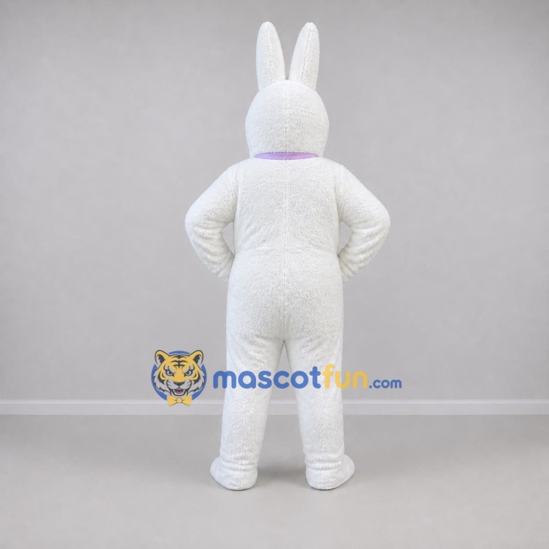 Custom White and Lavender Easter Bunny Mascot Costume Adult Full Body Suit for Easter Events Custom White and Lavender Easter Bunny Mascot Costume Adult Full Body Suit for Easter Events