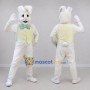 Custom White and Yellow Easter Bunny Mascot Costume Adult Full Body Suit for Easter Events