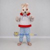 Custom Pink and Red Rabbit Mascot Costume Adult Full Body Suit for Easter Events Custom Pink and Red Rabbit Mascot Costume Adult Full Body Suit for Easter Events