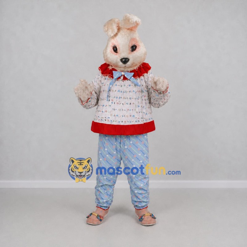 Custom Pink and Red Rabbit Mascot Costume Adult Full Body Suit for Easter Events Custom Pink and Red Rabbit Mascot Costume Adult Full Body Suit for Easter Events