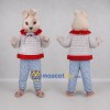 Custom Pink and Red Rabbit Mascot Costume Adult Full Body Suit for Easter Events Custom Pink and Red Rabbit Mascot Costume Adult Full Body Suit for Easter Events