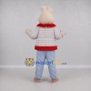 Custom Pink and Red Rabbit Mascot Costume Adult Full Body Suit for Easter Events Custom Pink and Red Rabbit Mascot Costume Adult Full Body Suit for Easter Events