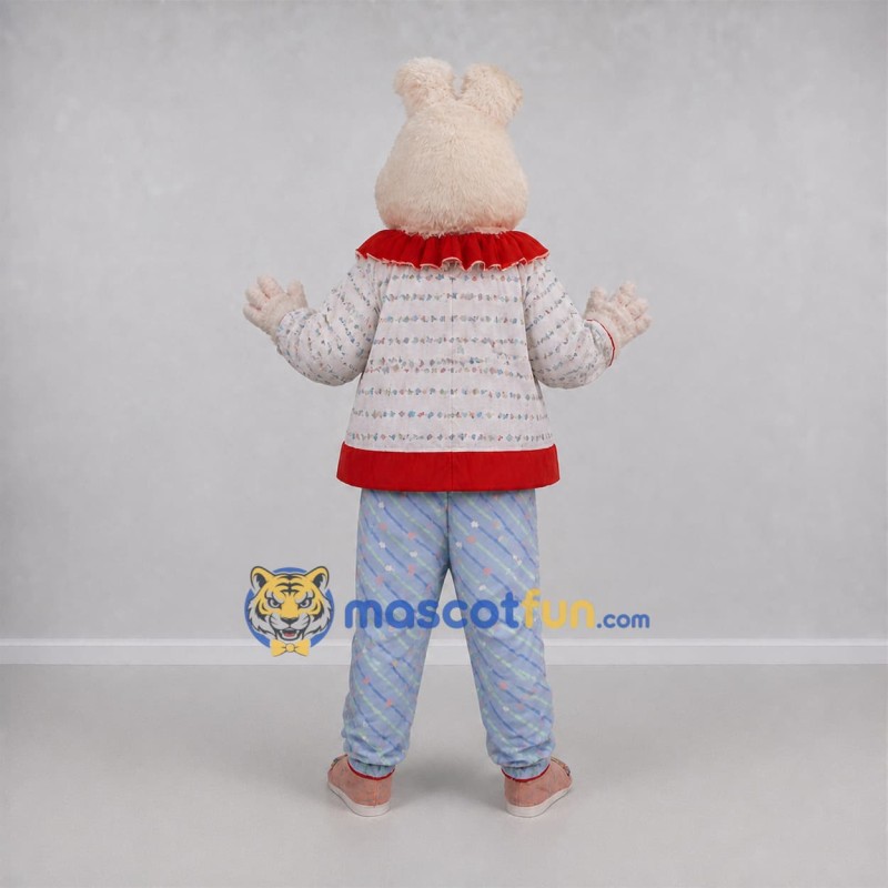 Custom Pink and Red Rabbit Mascot Costume Adult Full Body Suit for Easter Events Custom Pink and Red Rabbit Mascot Costume Adult Full Body Suit for Easter Events