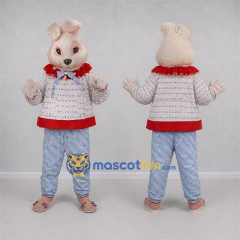 Custom Pink and Red Rabbit Mascot Costume Adult Full Body Suit for Easter Events