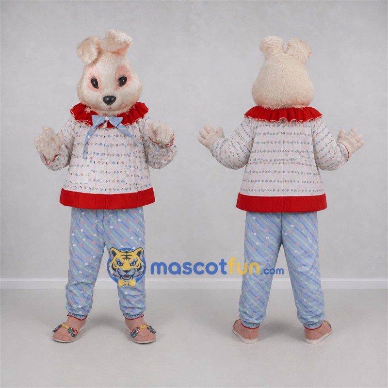 Custom Pink and Red Rabbit Mascot Costume Adult Full Body Suit for Easter Events Custom Pink and Red Rabbit Mascot Costume Adult Full Body Suit for Easter Events
