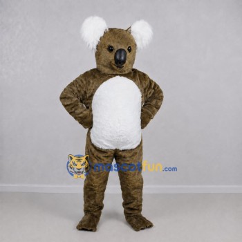 Custom Brown and White Koala Mascot Costume Adult Full Body Suit for Wildlife Events Custom Brown and White Koala Mascot Costume Adult Full Body Suit for Wildlife Events