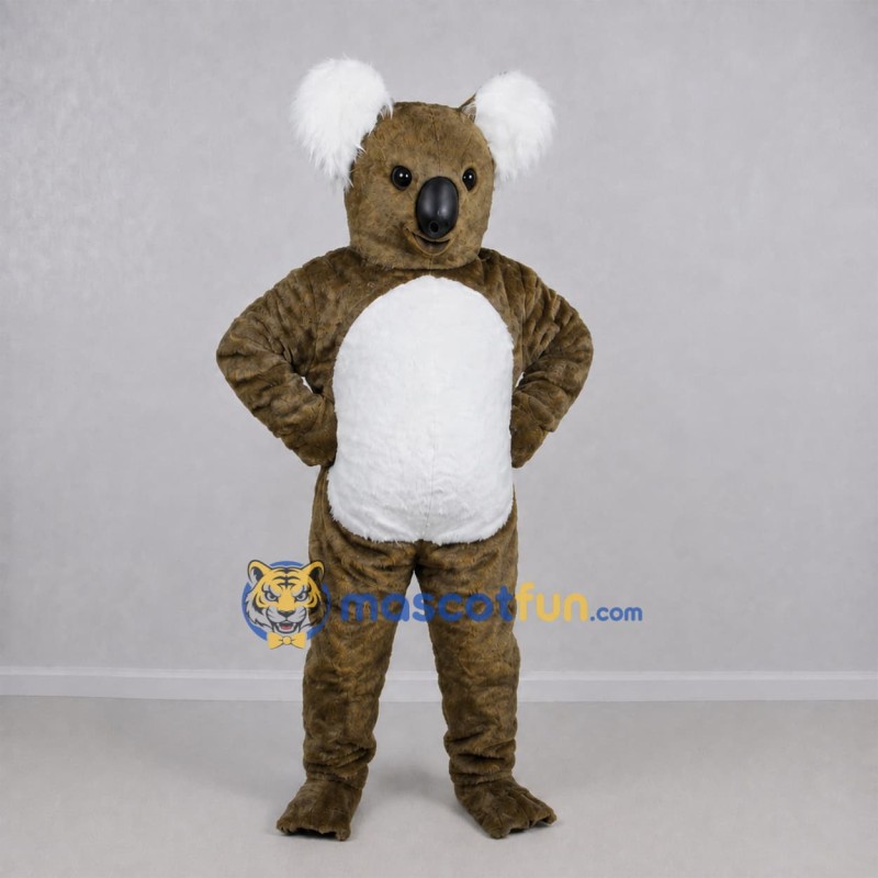 Custom Brown and White Koala Mascot Costume Adult Full Body Suit for Wildlife Events Custom Brown and White Koala Mascot Costume Adult Full Body Suit for Wildlife Events