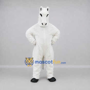 Custom White Horse Mascot Costume Adult Full Body Suit for Equestrian Events Custom White Horse Mascot Costume Adult Full Body Suit for Equestrian Events