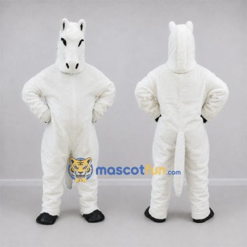 Custom White Horse Mascot Costume Adult Full Body Suit for Equestrian Events