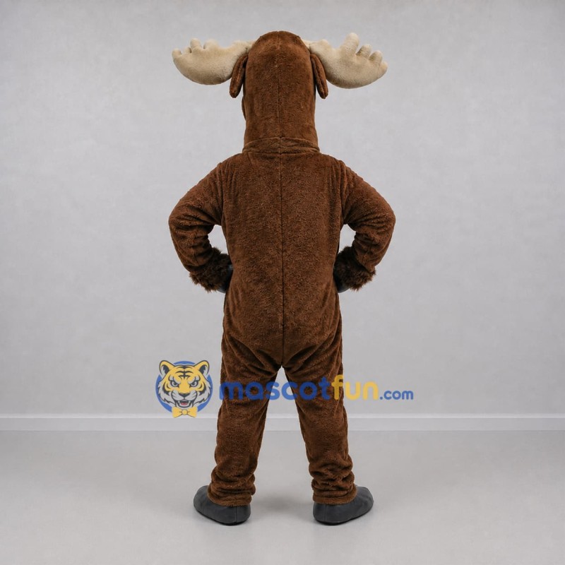 Custom Brown and Tan Moose Mascot Costume Adult Full Body Suit for Wildlife Events Custom Brown and Tan Moose Mascot Costume Adult Full Body Suit for Wildlife Events
