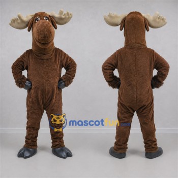 Custom Brown and Tan Moose Mascot Costume Adult Full Body Suit for Wildlife Events