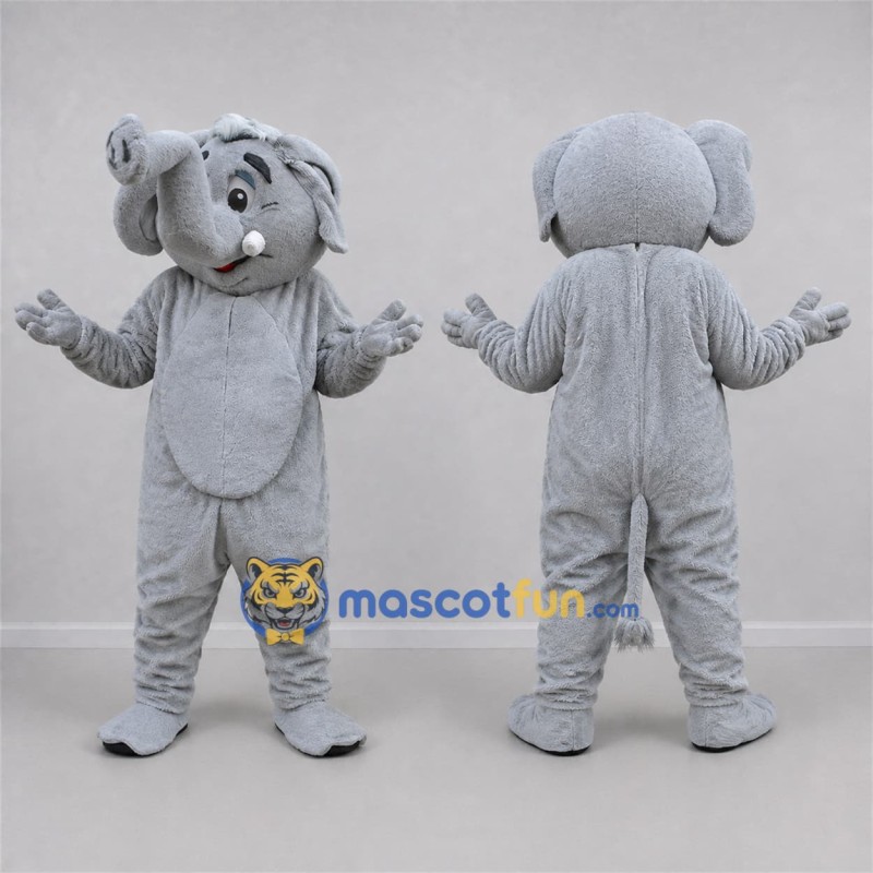 Custom Gray Elephant Mascot Costume Adult Full Body Suit for Wildlife Events Custom Gray Elephant Mascot Costume Adult Full Body Suit for Wildlife Events