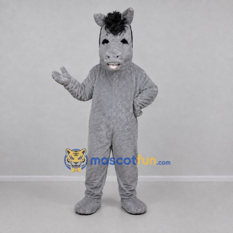 Custom Gray Horse Mascot Costume Adult Full Body Suit for Equestrian Events Custom Gray Horse Mascot Costume Adult Full Body Suit for Equestrian Events