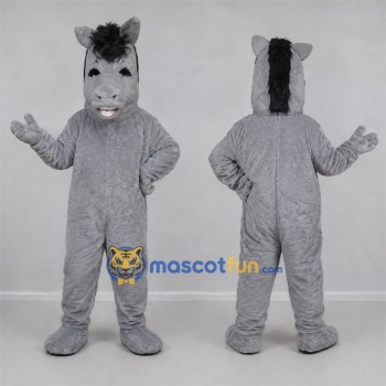 Custom Gray Horse Mascot Costume Adult Full Body Suit for Equestrian Events