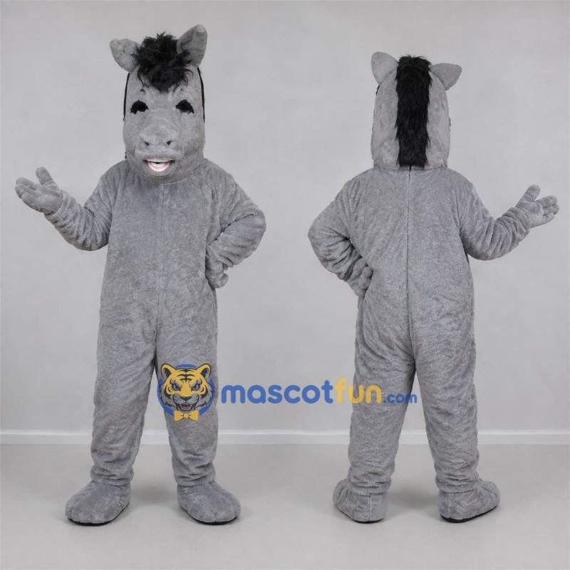 Custom Gray Horse Mascot Costume Adult Full Body Suit for Equestrian Events Custom Gray Horse Mascot Costume Adult Full Body Suit for Equestrian Events
