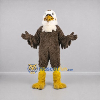 Custom Brown and White Bald Eagle Mascot Costume Adult Full Body Suit for School Events
