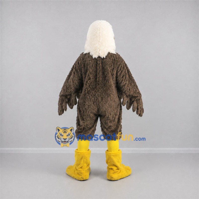 Custom Brown and White Bald Eagle Mascot Costume Adult Full Body Suit for School Events Custom Brown and White Bald Eagle Mascot Costume Adult Full Body Suit for School Events