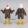 Custom Brown and White Bald Eagle Mascot Costume Adult Full Body Suit for School Events