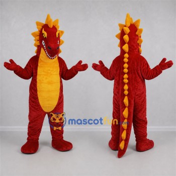 Custom Red and Yellow Dragon Mascot Costume Adult Full Body Suit for Fantasy Events
