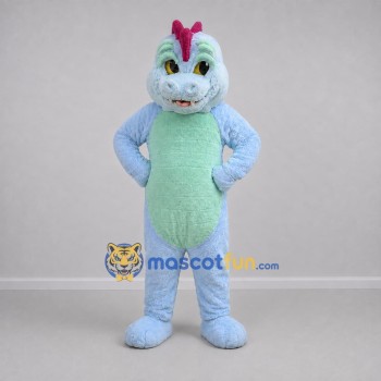 Custom Light Blue and Mint Green Dinosaur Mascot Costume Adult Full Body Suit for Dinosaur Parties Custom Light Blue and Mint Green Dinosaur Mascot Costume Adult Full Body Suit for Dinosaur Parties