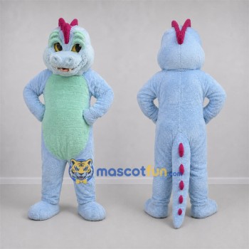 Custom Light Blue and Mint Green Dinosaur Mascot Costume Adult Full Body Suit for Dinosaur Parties