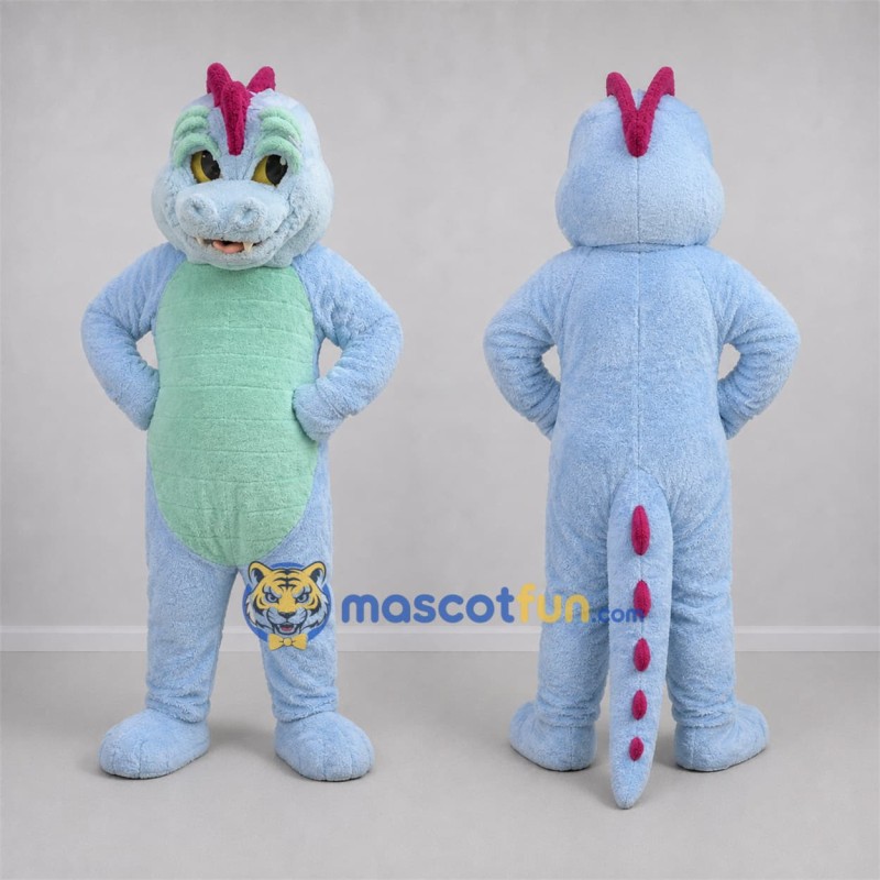 Custom Light Blue and Mint Green Dinosaur Mascot Costume Adult Full Body Suit for Dinosaur Parties Custom Light Blue and Mint Green Dinosaur Mascot Costume Adult Full Body Suit for Dinosaur Parties