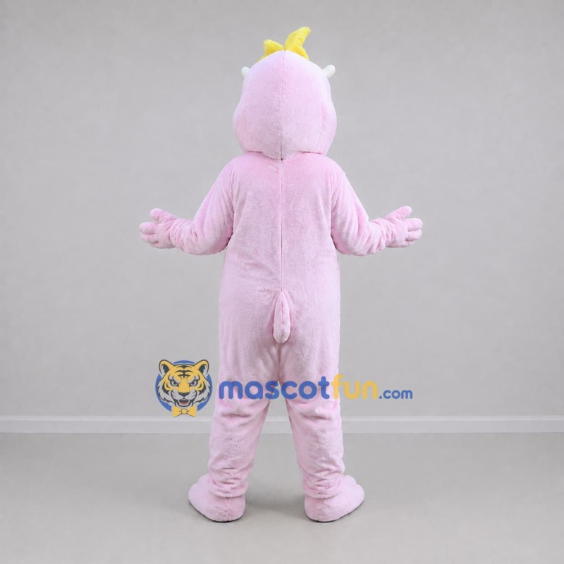Custom Pink and Yellow Dinosaur Mascot Costume Adult Full Body Suit for Dinosaur Parties Custom Pink and Yellow Dinosaur Mascot Costume Adult Full Body Suit for Dinosaur Parties
