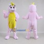 Custom Pink and Yellow Dinosaur Mascot Costume Adult Full Body Suit for Dinosaur Parties