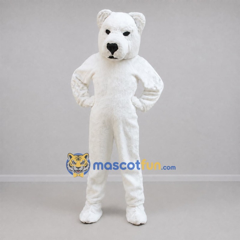 Custom White Polar Bear Mascot Costume Adult Full Body Suit for Winter Events Custom White Polar Bear Mascot Costume Adult Full Body Suit for Winter Events