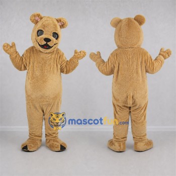 Custom Tan Teddy Bear Mascot Costume Adult Full Body Suit for Birthday Parties
