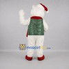 Custom White and Green Christmas Bear Mascot Costume Adult Full Body Suit for Christmas Events Custom White and Green Christmas Bear Mascot Costume Adult Full Body Suit for Christmas Events