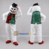 Custom White and Green Snowman Mascot Costume Adult Full Body Suit for Christmas Events Custom White and Green Snowman Mascot Costume Adult Full Body Suit for Christmas Events