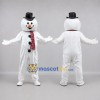 Custom White and Red Snowman Mascot Costume Adult Full Body Suit for Winter Events