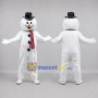 Custom White and Red Snowman Mascot Costume Adult Full Body Suit for Winter Events