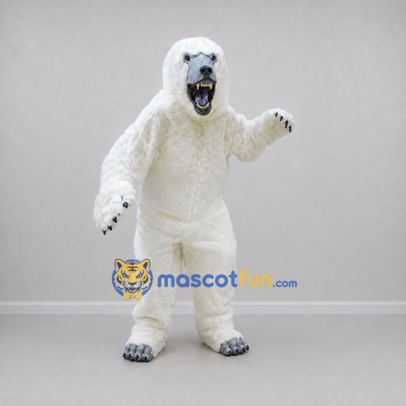 Custom White Furry Monster Mascot Costume Adult Full Body Suit for Halloween Events Custom White Furry Monster Mascot Costume Adult Full Body Suit for Halloween Events