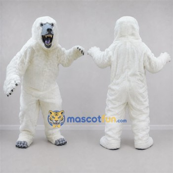 Custom White Furry Monster Mascot Costume Adult Full Body Suit for Halloween Events