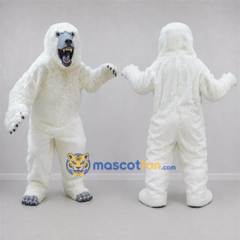 Custom White Furry Monster Mascot Costume Adult Full Body Suit for Halloween Events Custom White Furry Monster Mascot Costume Adult Full Body Suit for Halloween Events