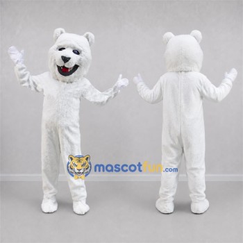 Custom White Polar Bear Mascot Costume Adult Full Body Suit for Winter Events