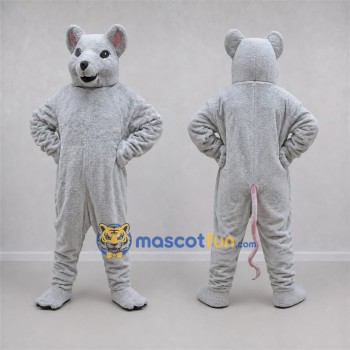 Custom Gray Mouse Mascot Costume Adult Full Body Suit for School Events