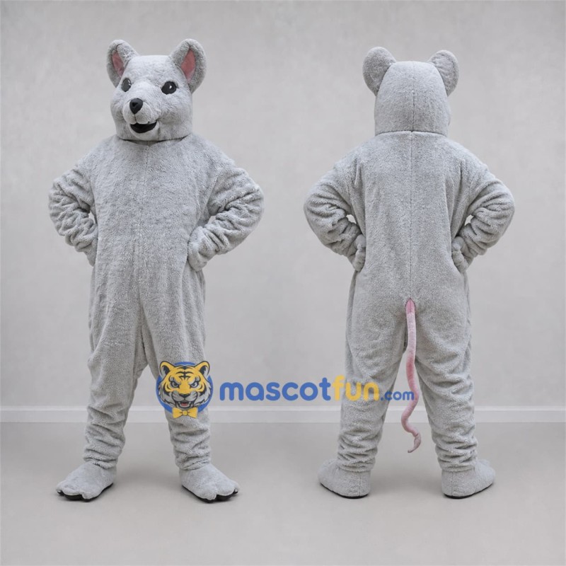 Custom Gray Mouse Mascot Costume Adult Full Body Suit for School Events Custom Gray Mouse Mascot Costume Adult Full Body Suit for School Events