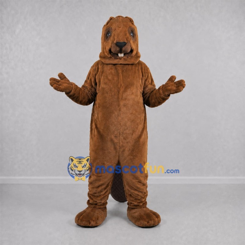 Custom Brown Beaver Mascot Costume Adult Full Body Suit for Wildlife Events Custom Brown Beaver Mascot Costume Adult Full Body Suit for Wildlife Events