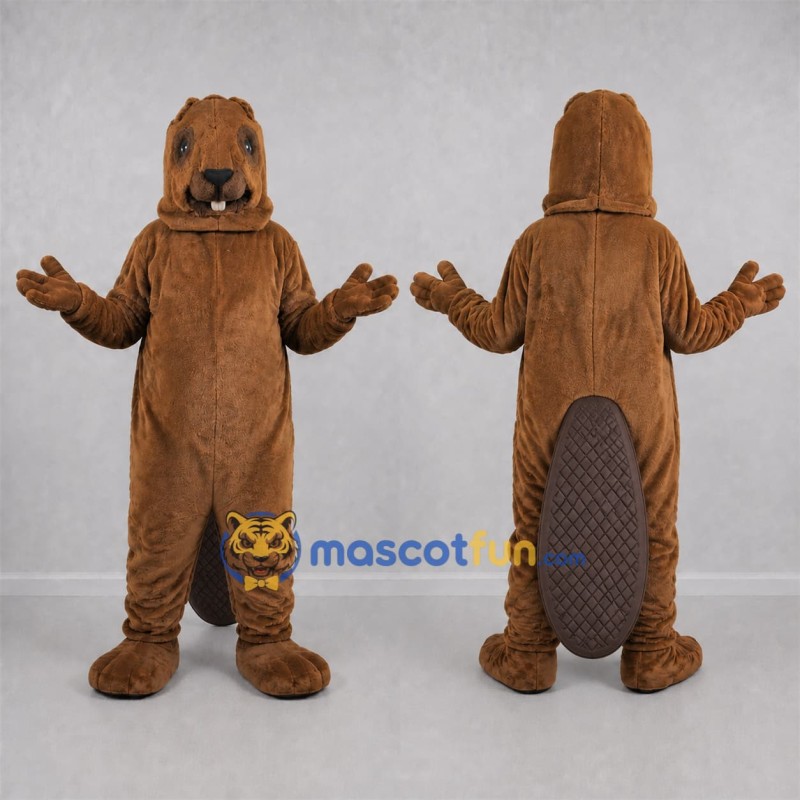Custom Brown Beaver Mascot Costume Adult Full Body Suit for Wildlife Events Custom Brown Beaver Mascot Costume Adult Full Body Suit for Wildlife Events
