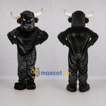 Custom Black Bull Mascot Costume Adult Full Body Suit for Sports Events