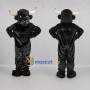 Custom Black Bull Mascot Costume Adult Full Body Suit for Sports Events