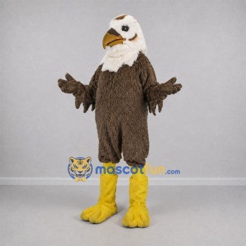 Custom Brown and White Bald Eagle Mascot Costume Adult Full Body Suit for School Events