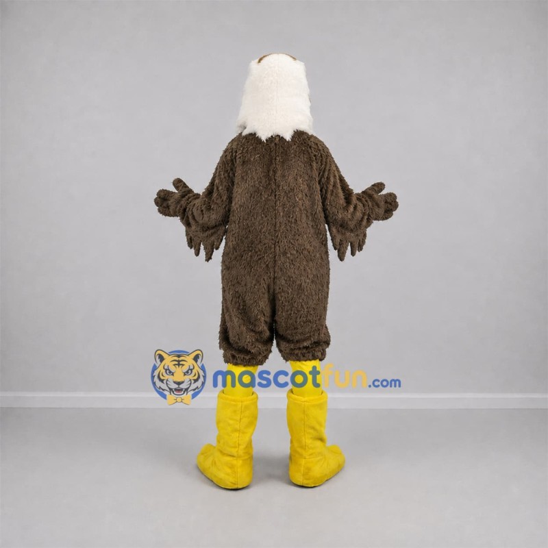 Custom Brown and White Bald Eagle Mascot Costume Adult Full Body Suit for School Events Custom Brown and White Bald Eagle Mascot Costume Adult Full Body Suit for School Events
