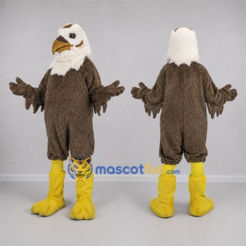 Custom Brown and White Bald Eagle Mascot Costume Adult Full Body Suit for School Events