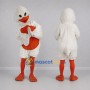 Custom White and Orange Duck Mascot Costume Adult Full Body Suit for Farm Events
